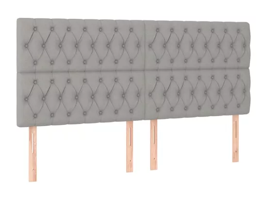 Sommier tapissier et matelas et LED Gris clair 180x200 cm Tissu
