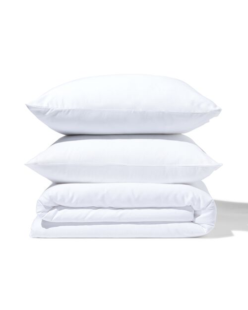 housse de couette satin 140x200/220 uni blanc