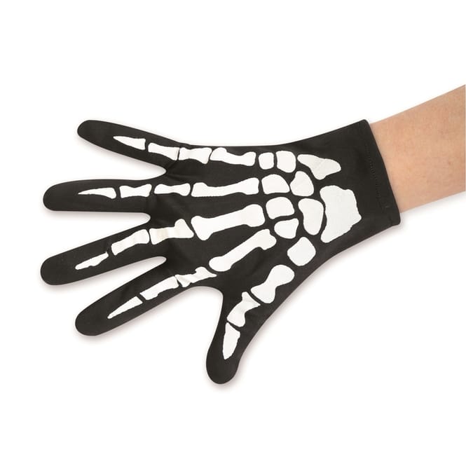 Skeletthandschuhe - Fasching - Einheitsgröße Erwachsene - schwarz