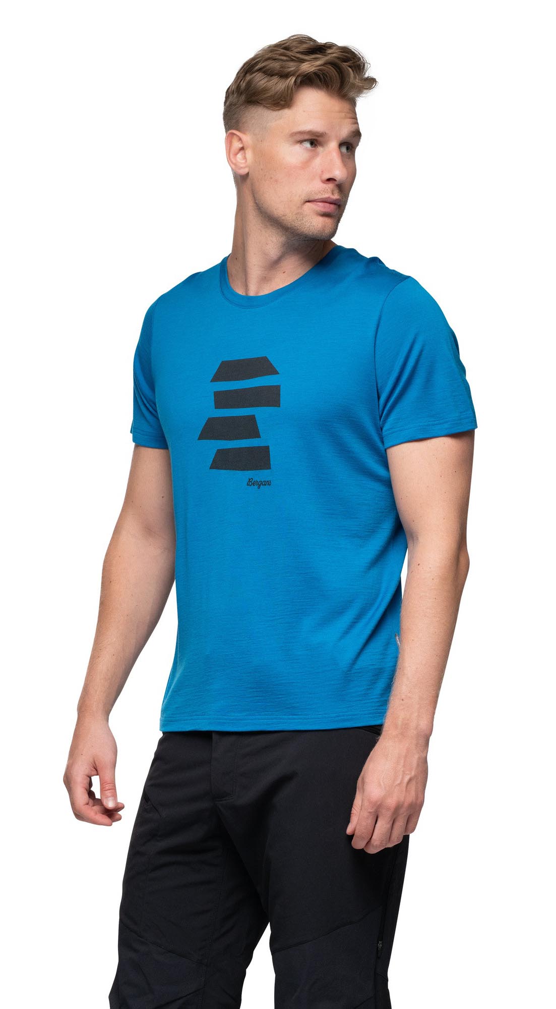 Rabot Mount Wool Tee Herre Dark Aqua Lagoon/Dark Shadow G