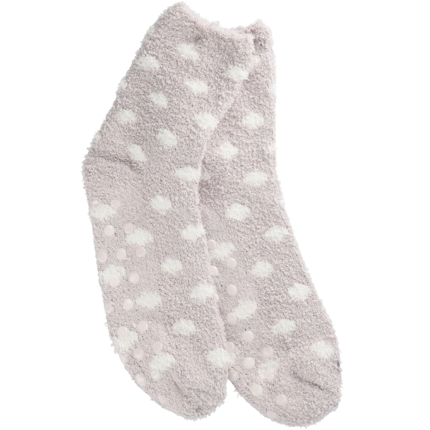 Kuschelsocken Anti-Rutsch, Punkte/flieder