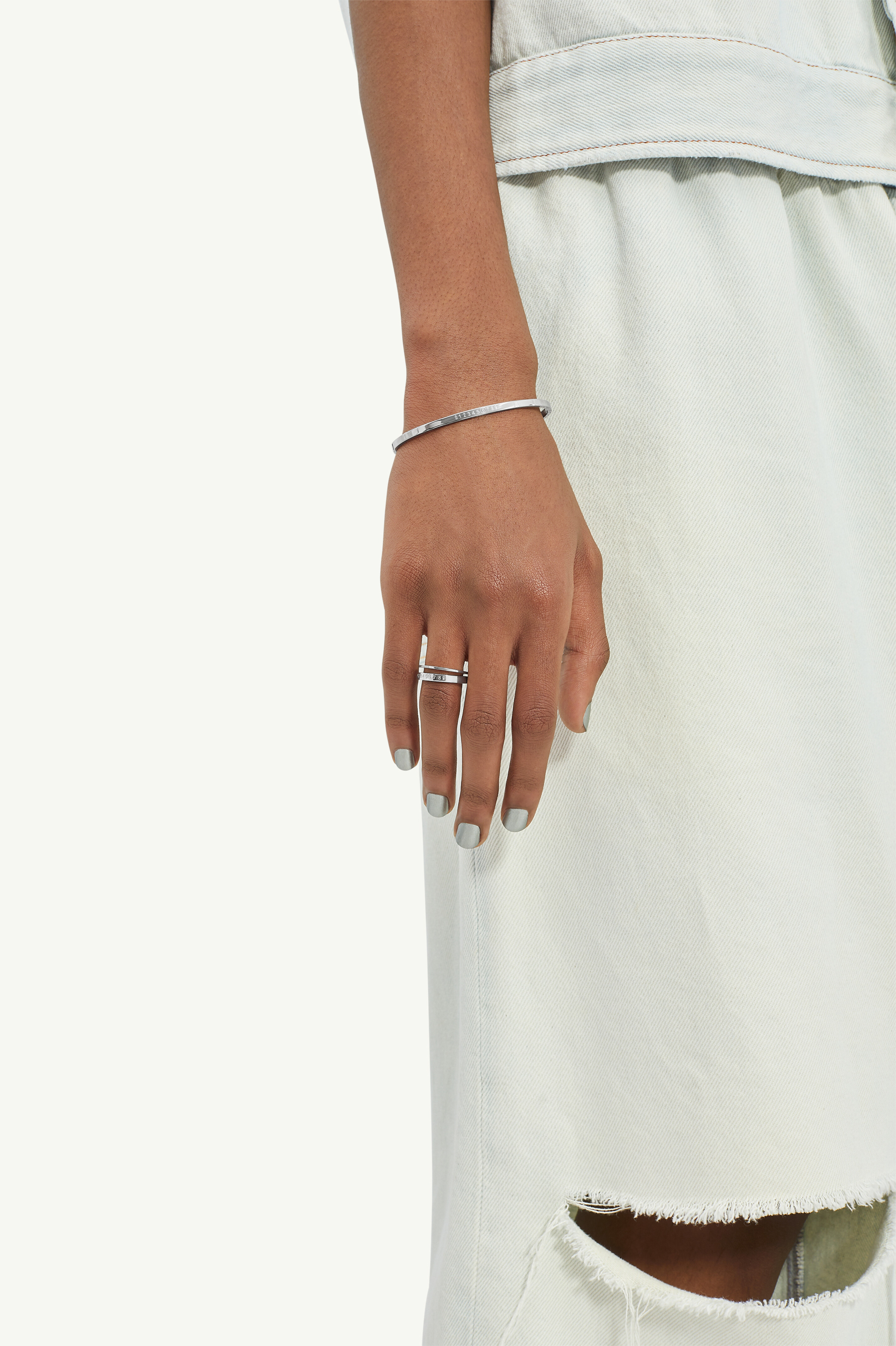 Bague numeric minimal signature Polished palladio