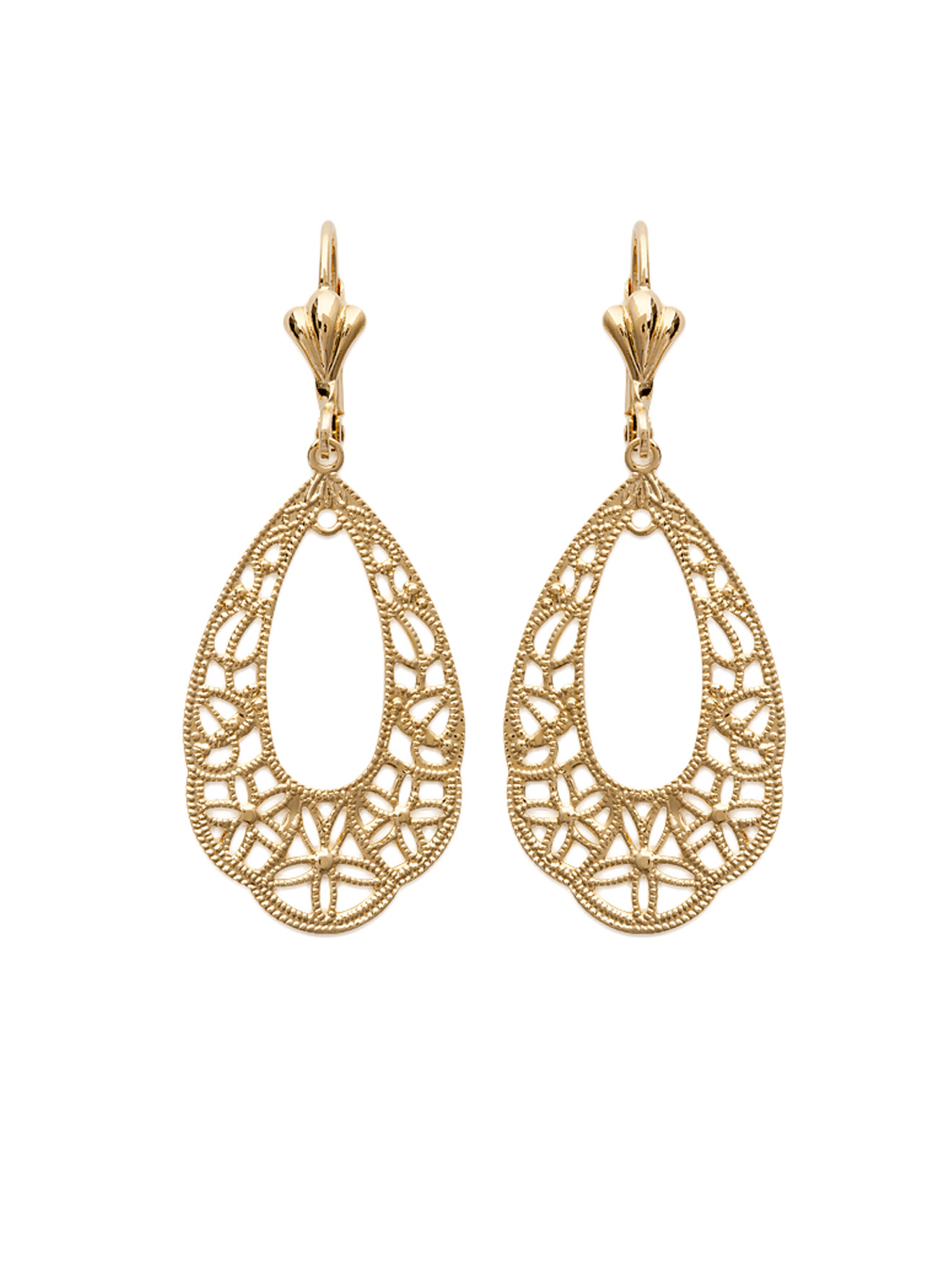 Boucles d'oreilles filigranées plaqué or