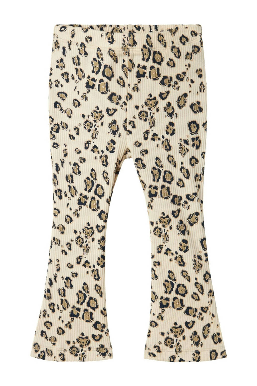 NAME IT flared broek NMFSOLVEG met panterprint ecru/bruin