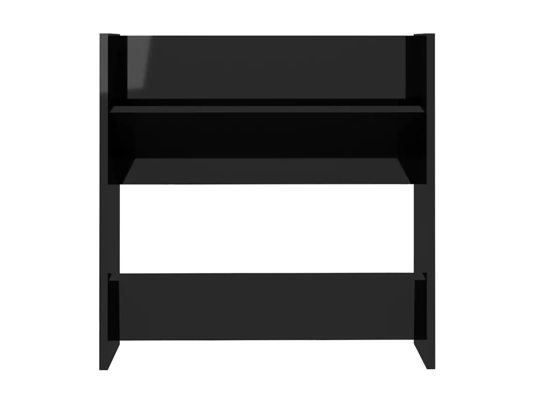 Armoires à chaussures murales 4 pcs Noir brillant 60x18x60 cm