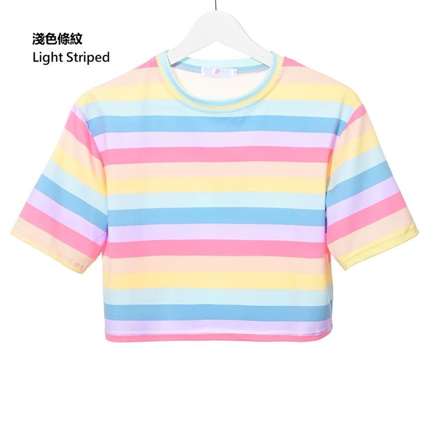 Edise - T-shirt met korte mouwen en regenboogstrepen