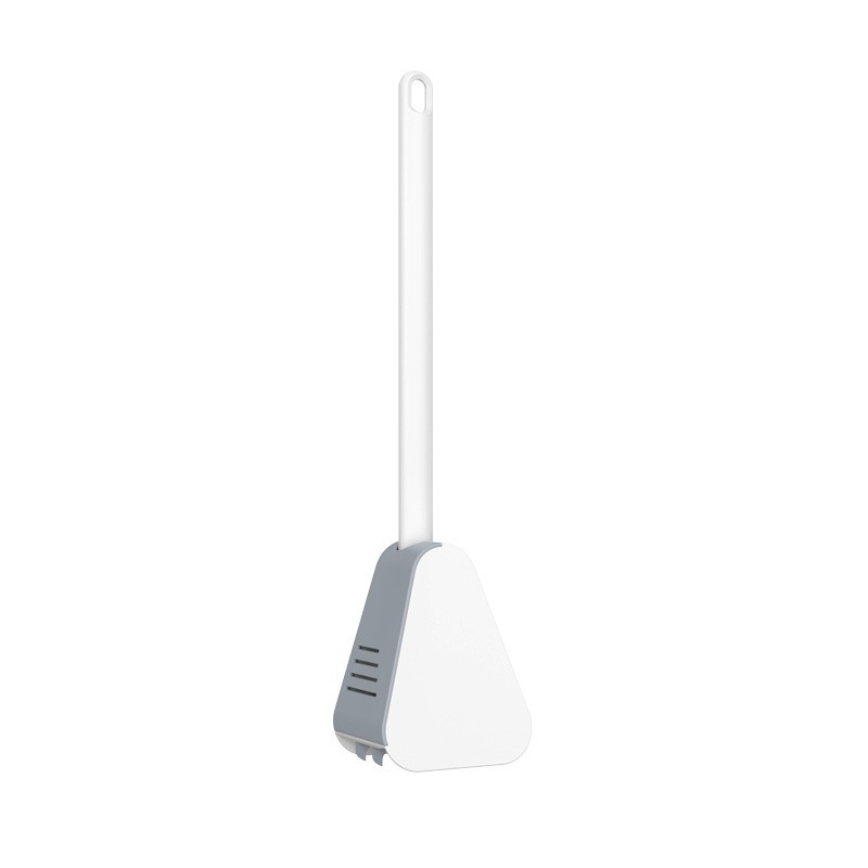 (47cm) WC Bürste Flexibler Toiletten Abfluss Reiniger mit Golfkopf   Wandhalterung - Weiss / Grau