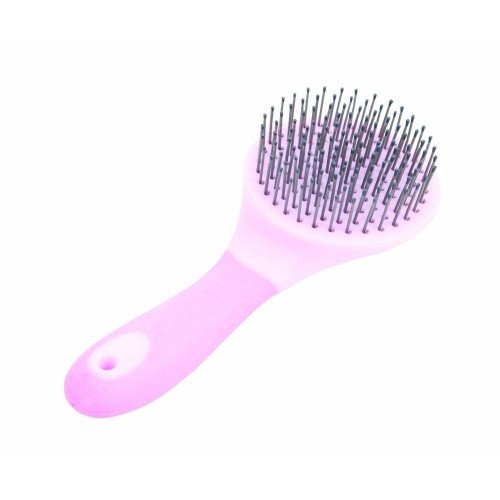 Escova macia para crina e cauda de cavalos, rosa