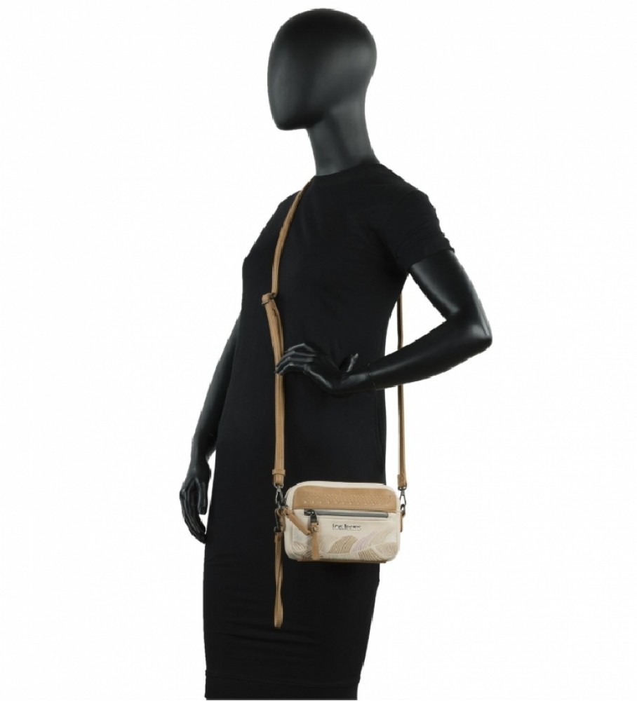 Bolsa de ombro Lois Galatea bege e marrom