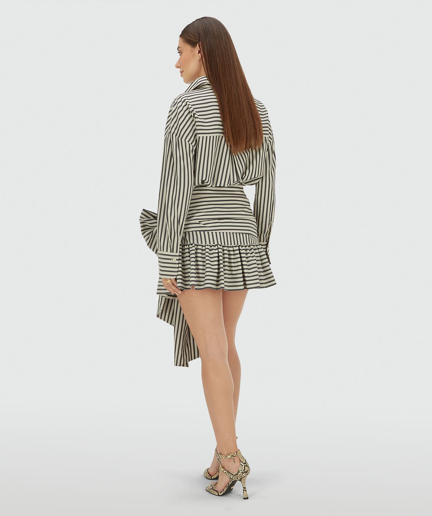 JV-HOLLIS high rise rok met strepen - dark blue stripe
