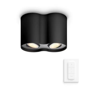 Philips Hue Pillar opbouwspot 2x5W zwart incl. switch en bluetooth