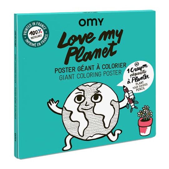 Poster à colorier Love my planet Omy