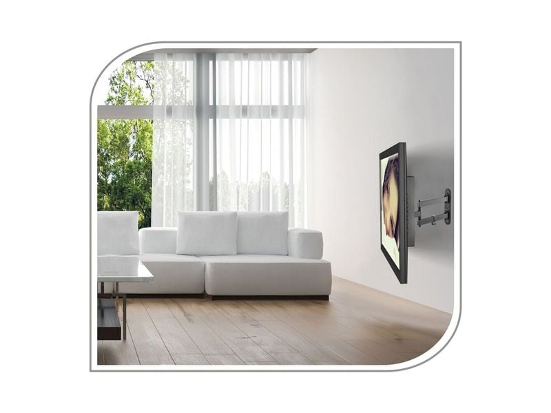 PureMounts Wandhalterung PM-FM12-100 Schwarz Neig- und schwenkbarer TV-Halter