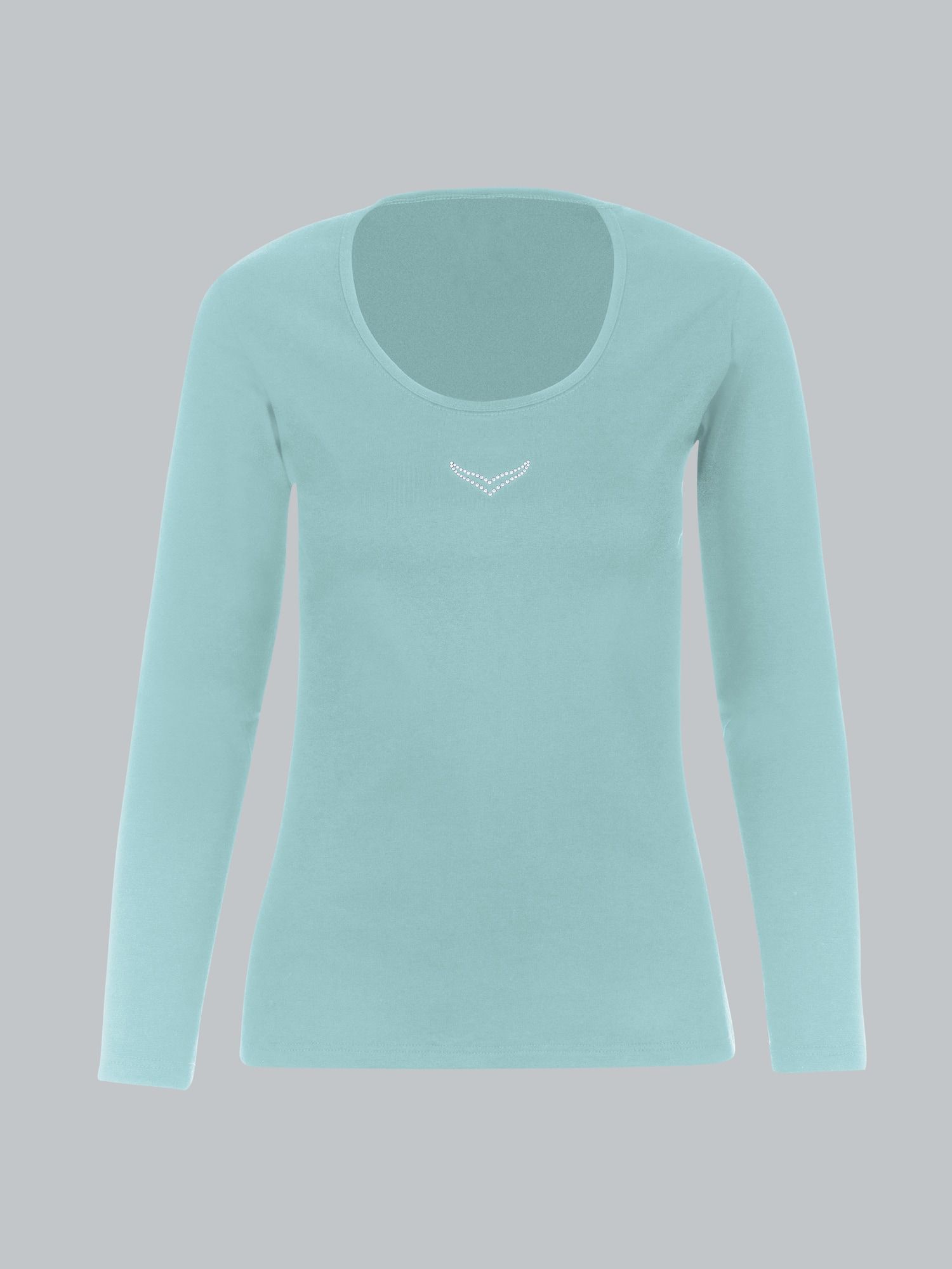 Langarmshirt mit Kristallsteinen Gletscher