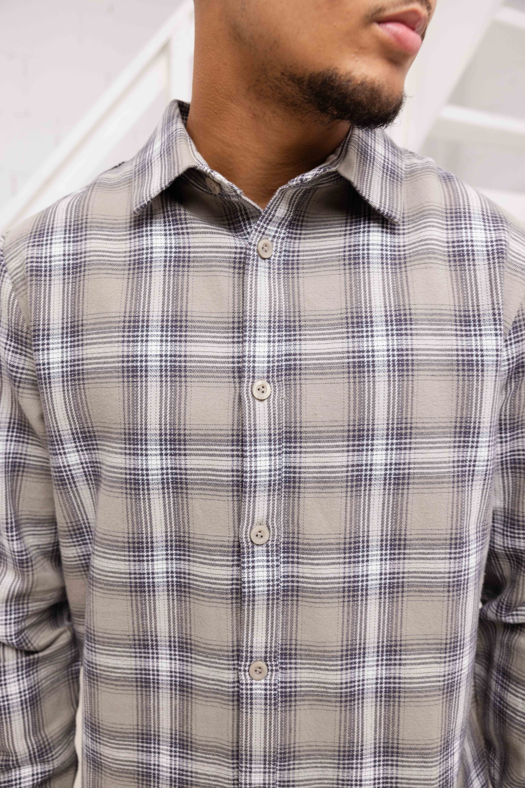 Pure Path Twill Checked Overhemd Heren Bruin