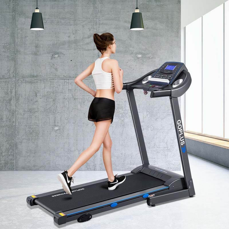 Esteira dobrável de 2,25 HP para casa/academia, máquina de exercícios elétrica portátil motorizada para corrida e caminhada com visor LCD Blue-Ray