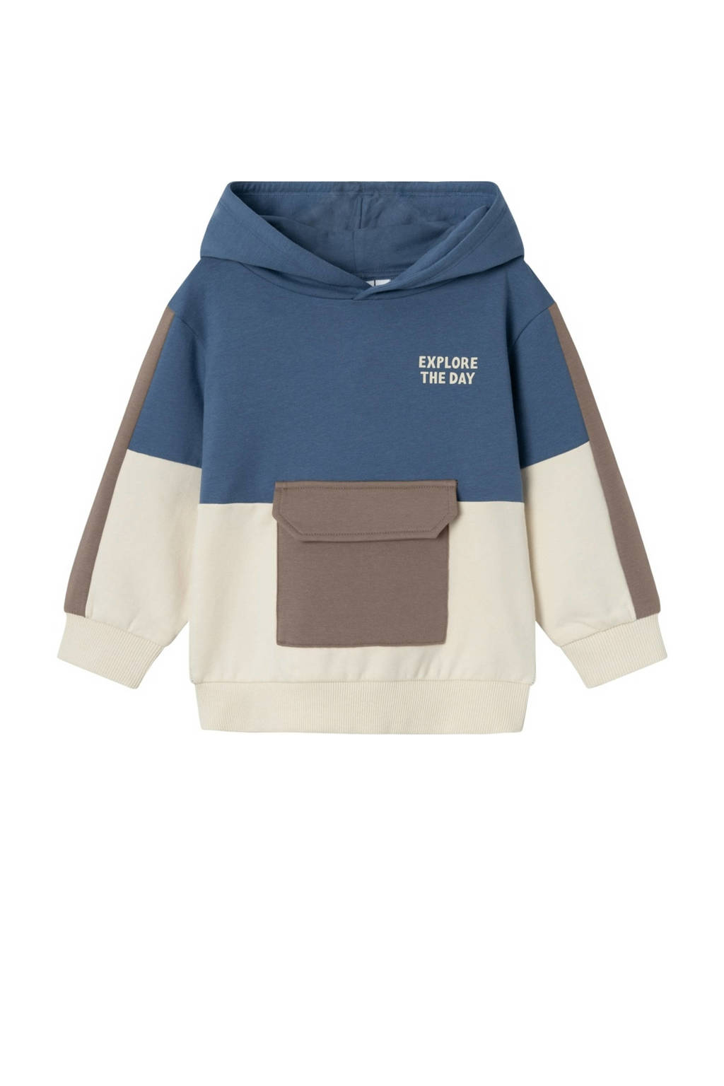 NAME IT sweater NMMOALLER blauw/ecru/bruin