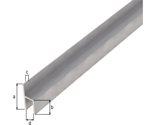 Stoelprofiel, natuurlijk aluminium, 26x11x1,5x8 mm, 1 m