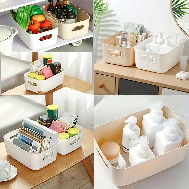 (20x14cm) Home Organizer Box Deko Aufbewahrungs Behälter mit Griff für Spielzeug / Accessoires / Lebensmittel - Grau