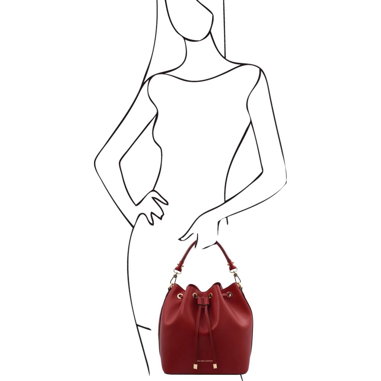 TL141531 – Vittoria – leren bucket bag