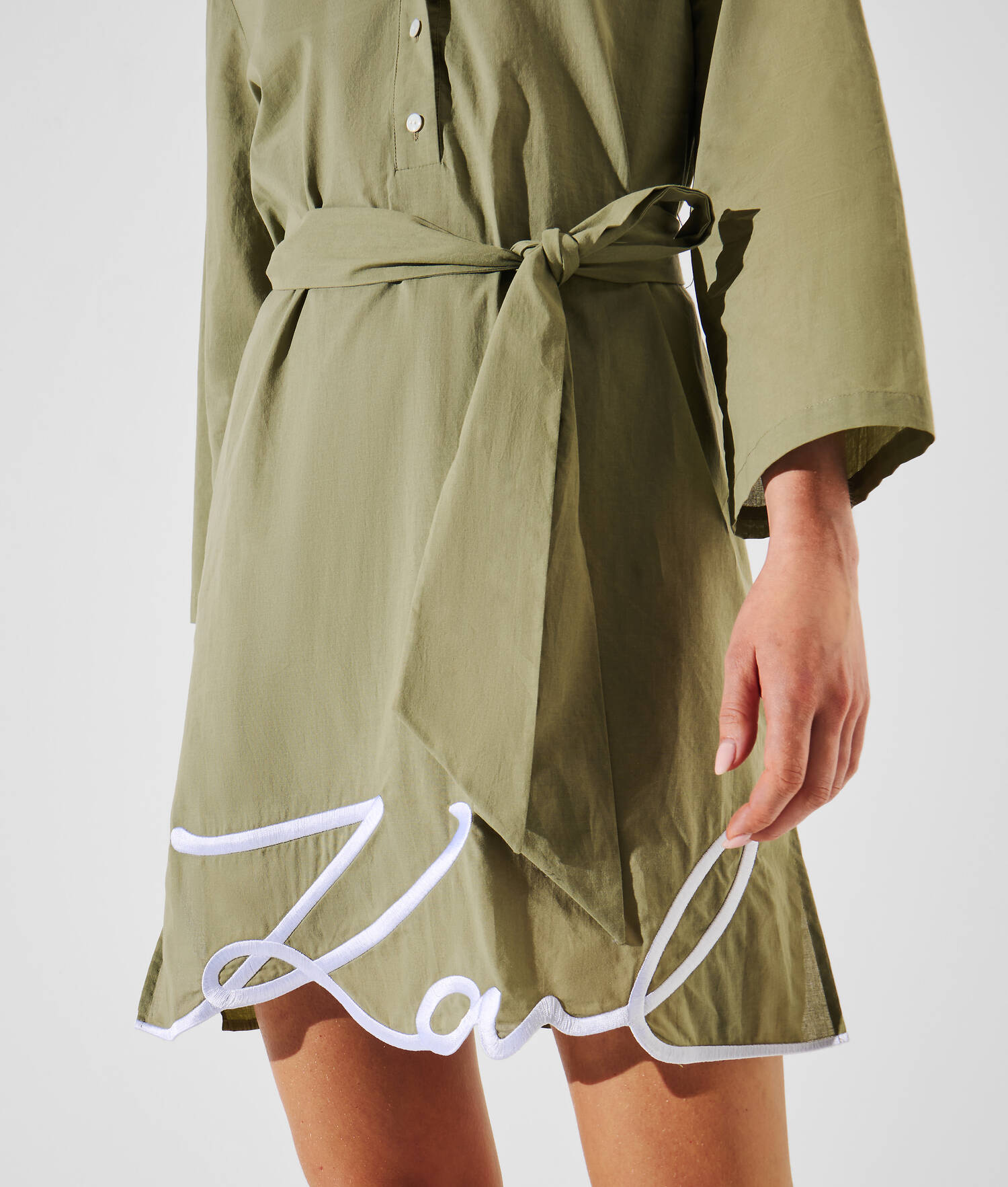 ROBE-CHEMISE DE PLAGE K/SIGNATURE - Vert d'huile