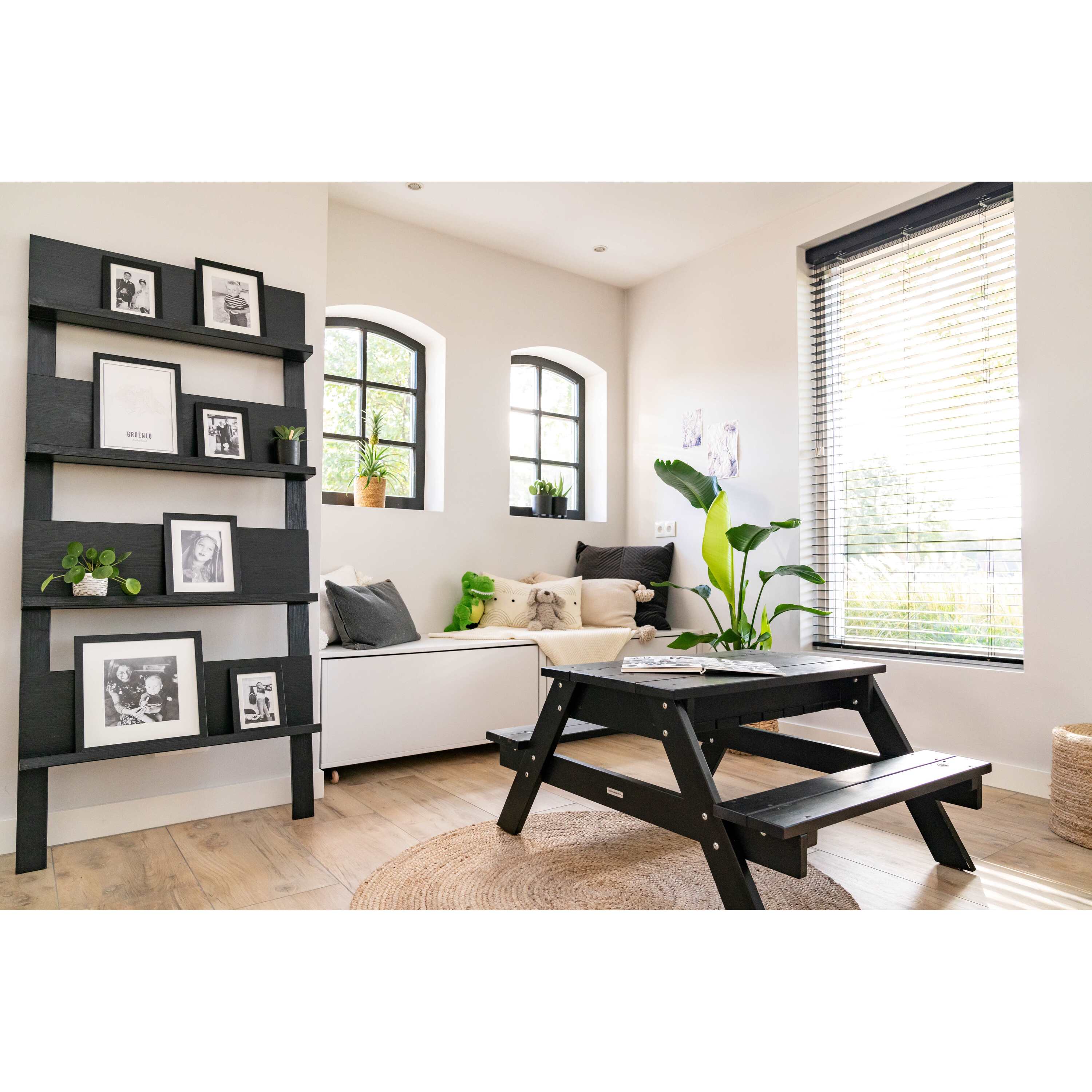 MaximaVida wandrek Jamie zwart boekenrek - 180 x 80 cm