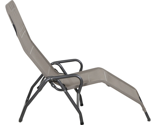 Siena Garden tuinligstoel, ligstoel, zonnebed, relaxligstoel, Bito textielstof, taupe