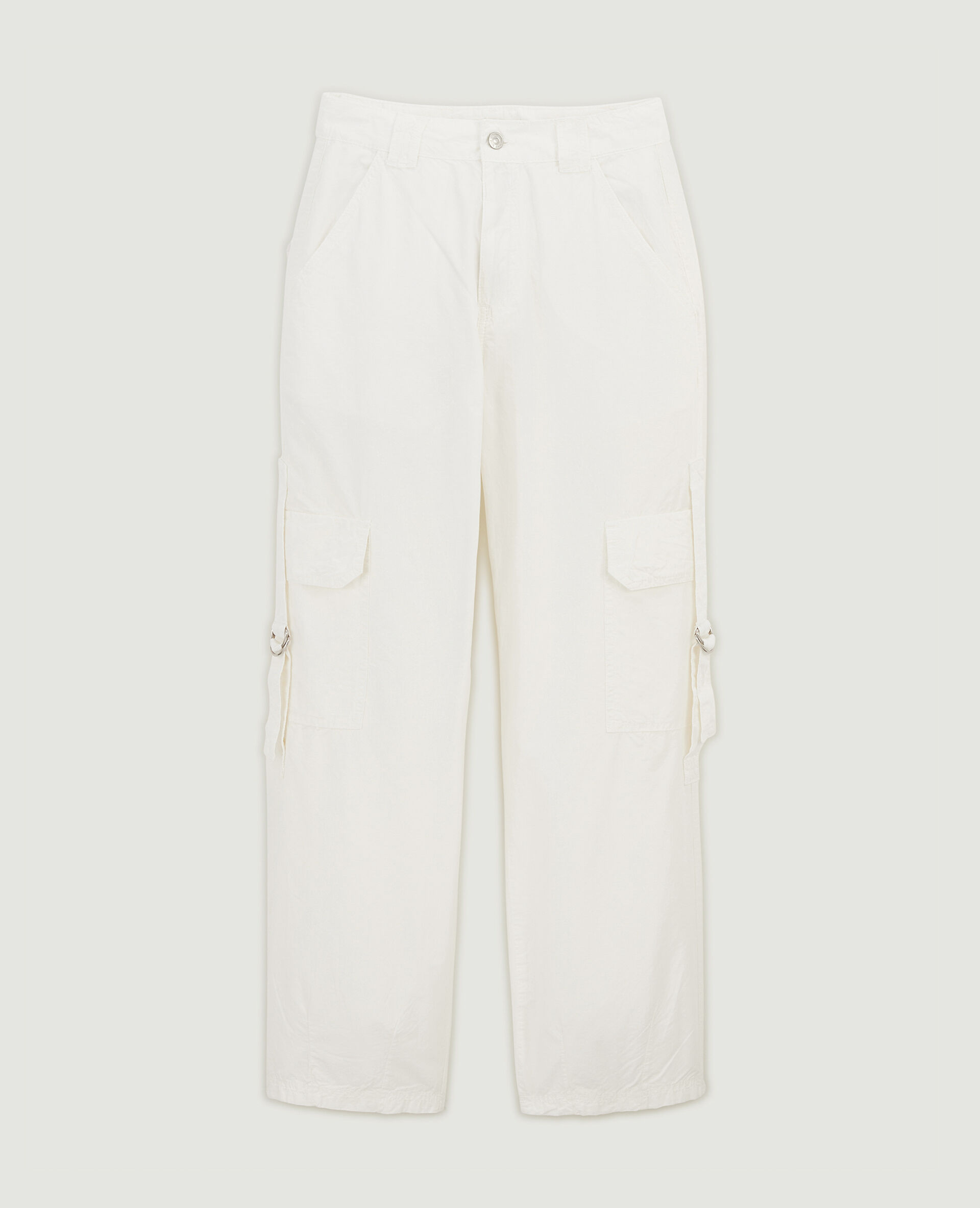Pantalon cargo en toile légère - Blanc