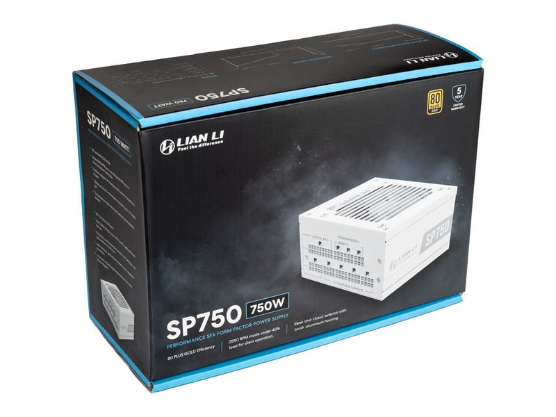 Lian Li Netzteil SFX SP750W Weiss Leistungsstarkes SFX-Netzteil mit 750 Watt