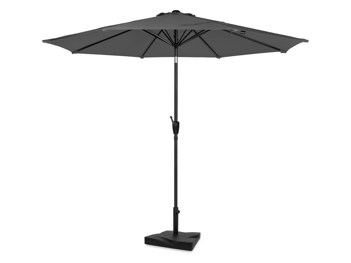 VONROC Premium Recanati Ø300 cm parasol met voet - Grey