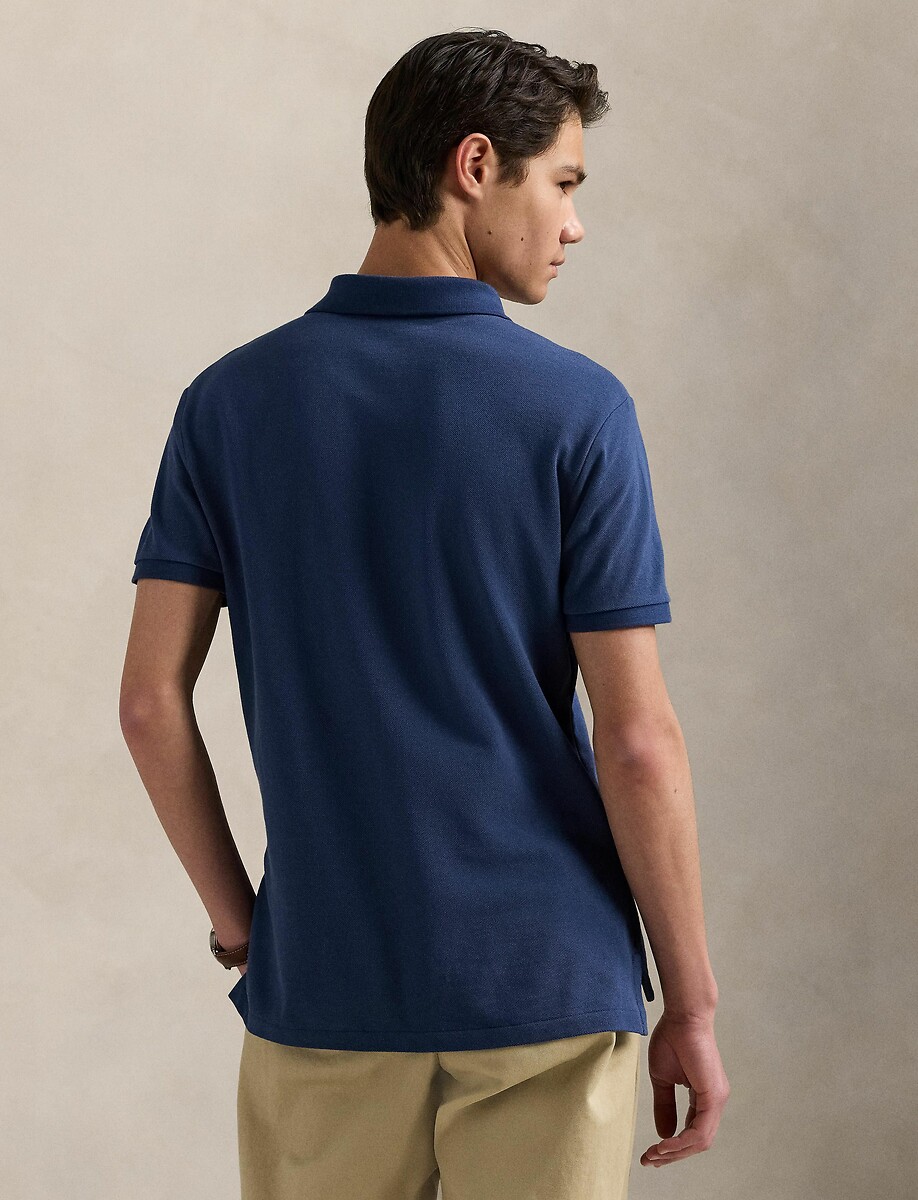 POLO RALPH LAUREN<br>Camisa polo reta de algodão com bordado de jogador de pônei