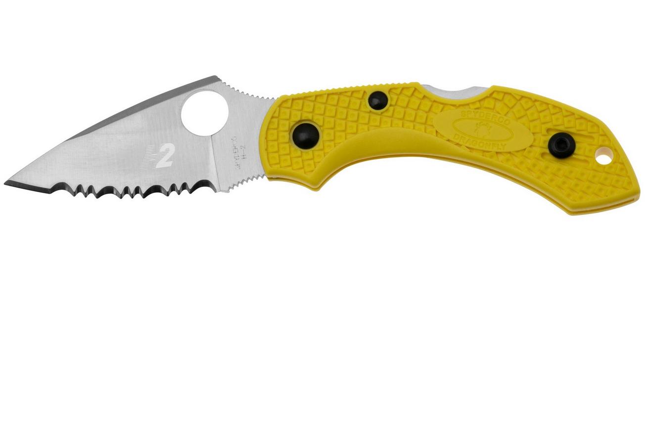 Spyderco Dragonfly 2 Salt H-2 C28SYL2 Yellow FRN, serrated zakmes