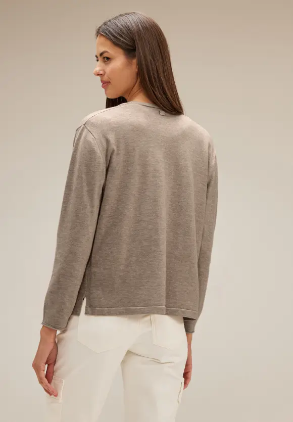 Kurze Strickjacke - bleached sand melange