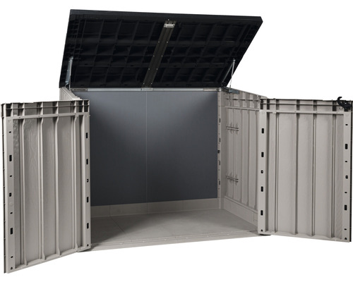 Stora Way Plus 2XL afvalbak, fietsenstalling inclusief gasveren, 178 x 109 x 140 cm, grijs