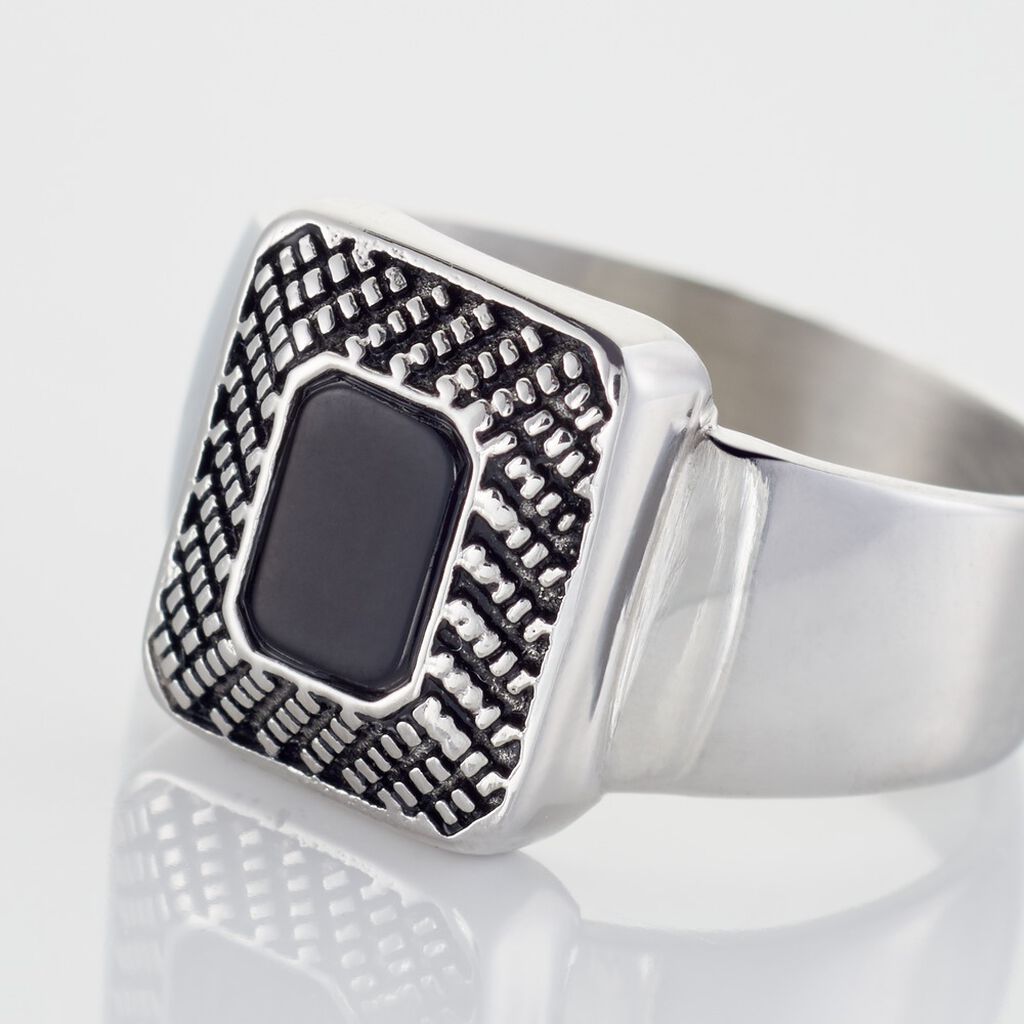 Bague Acier Vieillie Antonny Agate