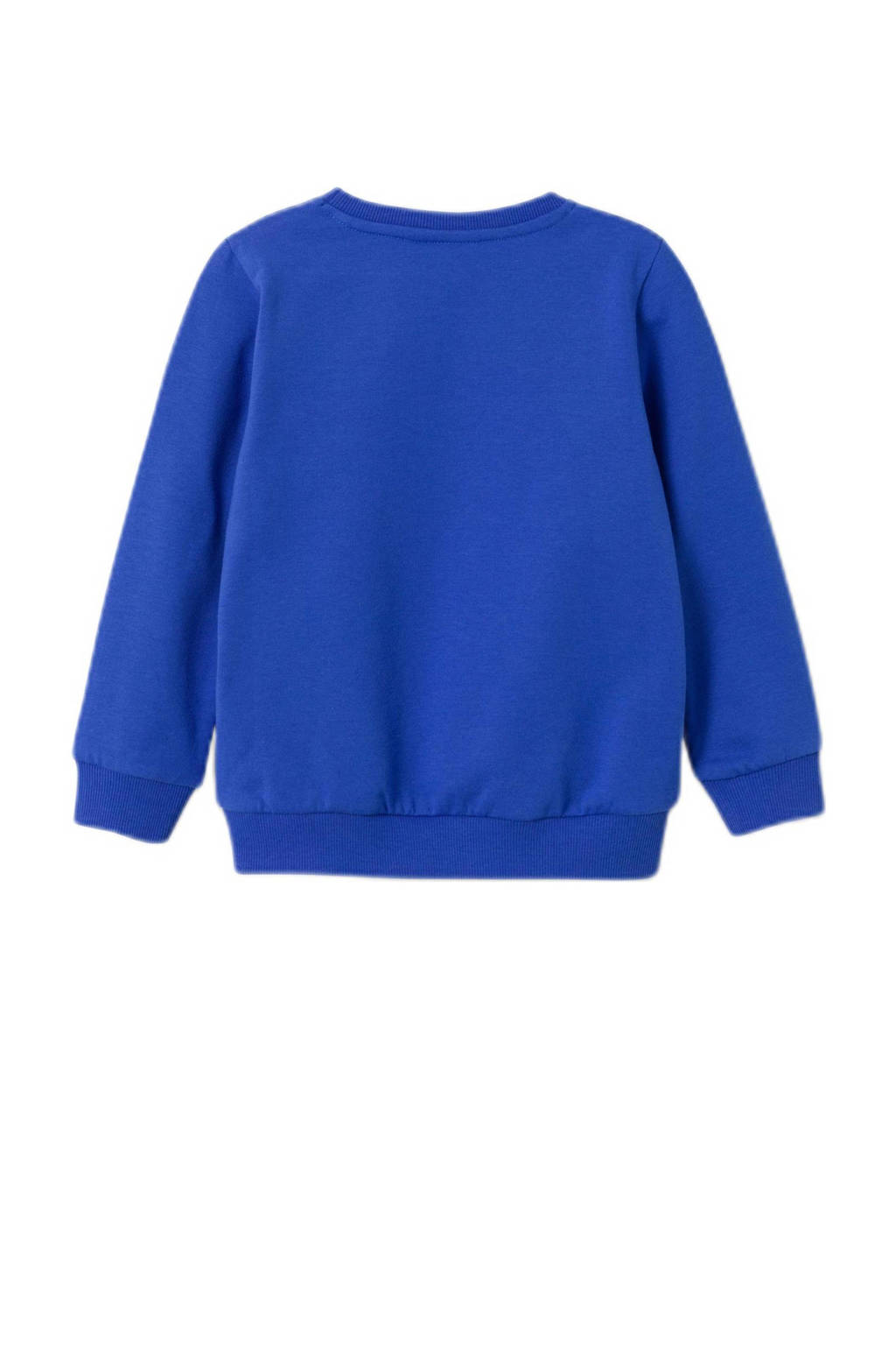NAME IT sweater NMFNOVA met printopdruk hardblauw