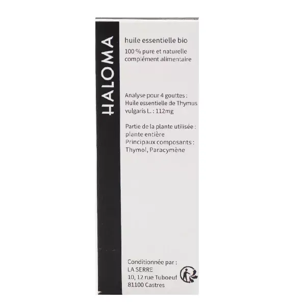 Haloma Huile Essentielle Thym à Thymol Bio 10ml