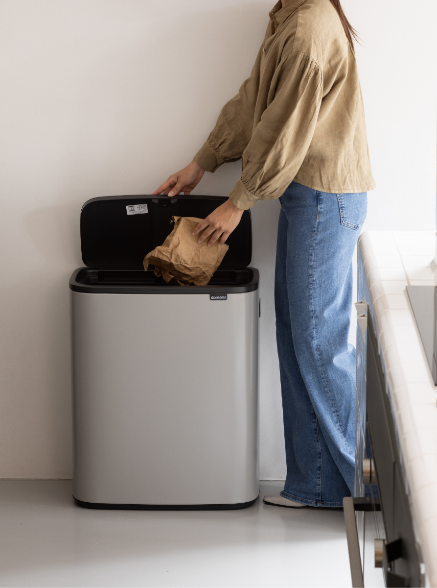 Bo Touch Bin, met 1 binnenemmer, 60 liter - Soft Grey