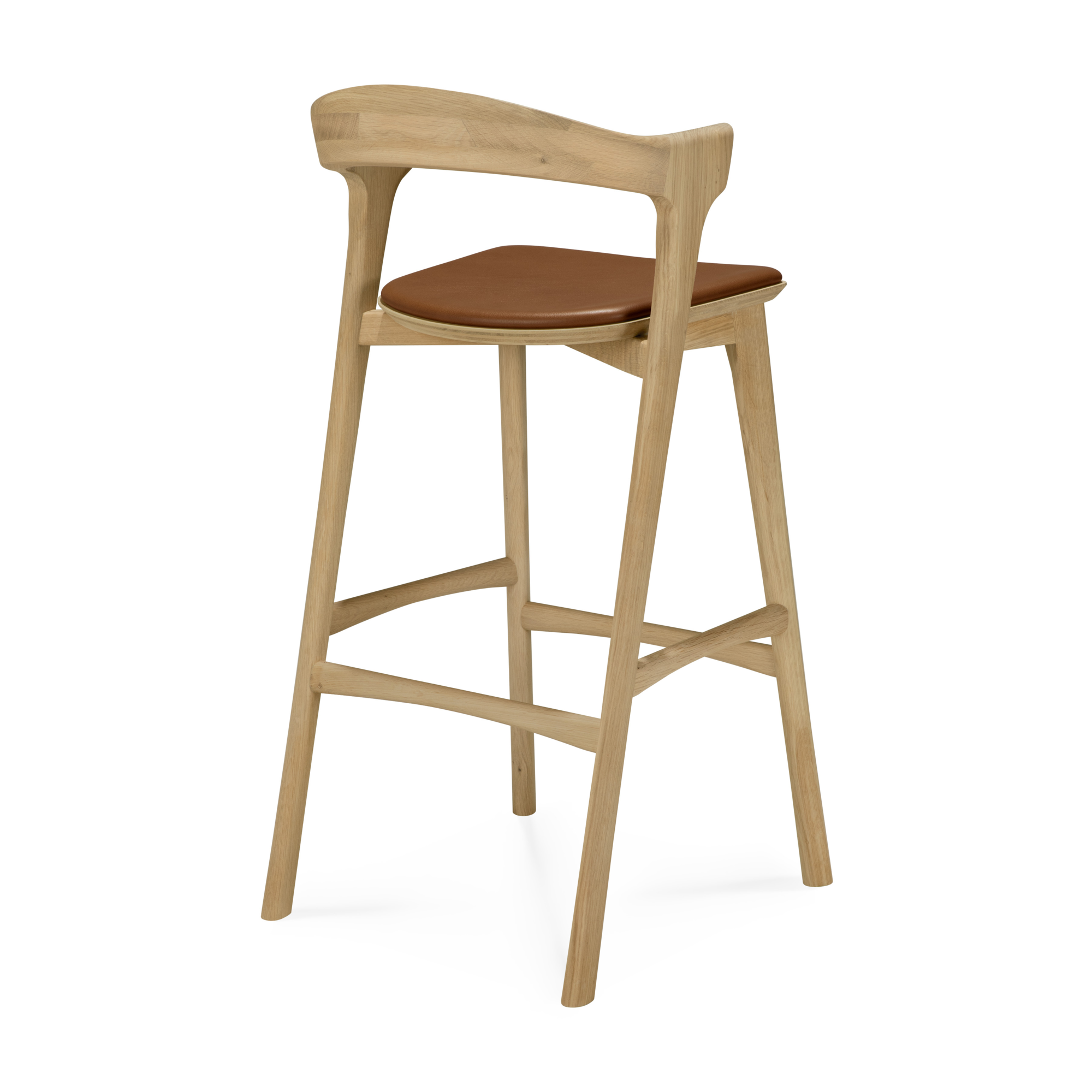 Barstoel Bok gelakt eiken/cognac 76