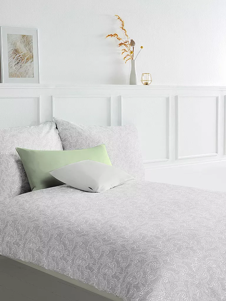 FLEURESSE Tencel Bettwäsche White Dream 70x90cm/140x200cm Weiss silber