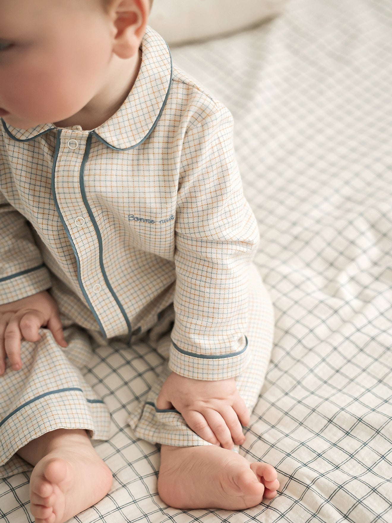 Pyjama grand-père Bébé à carreaux