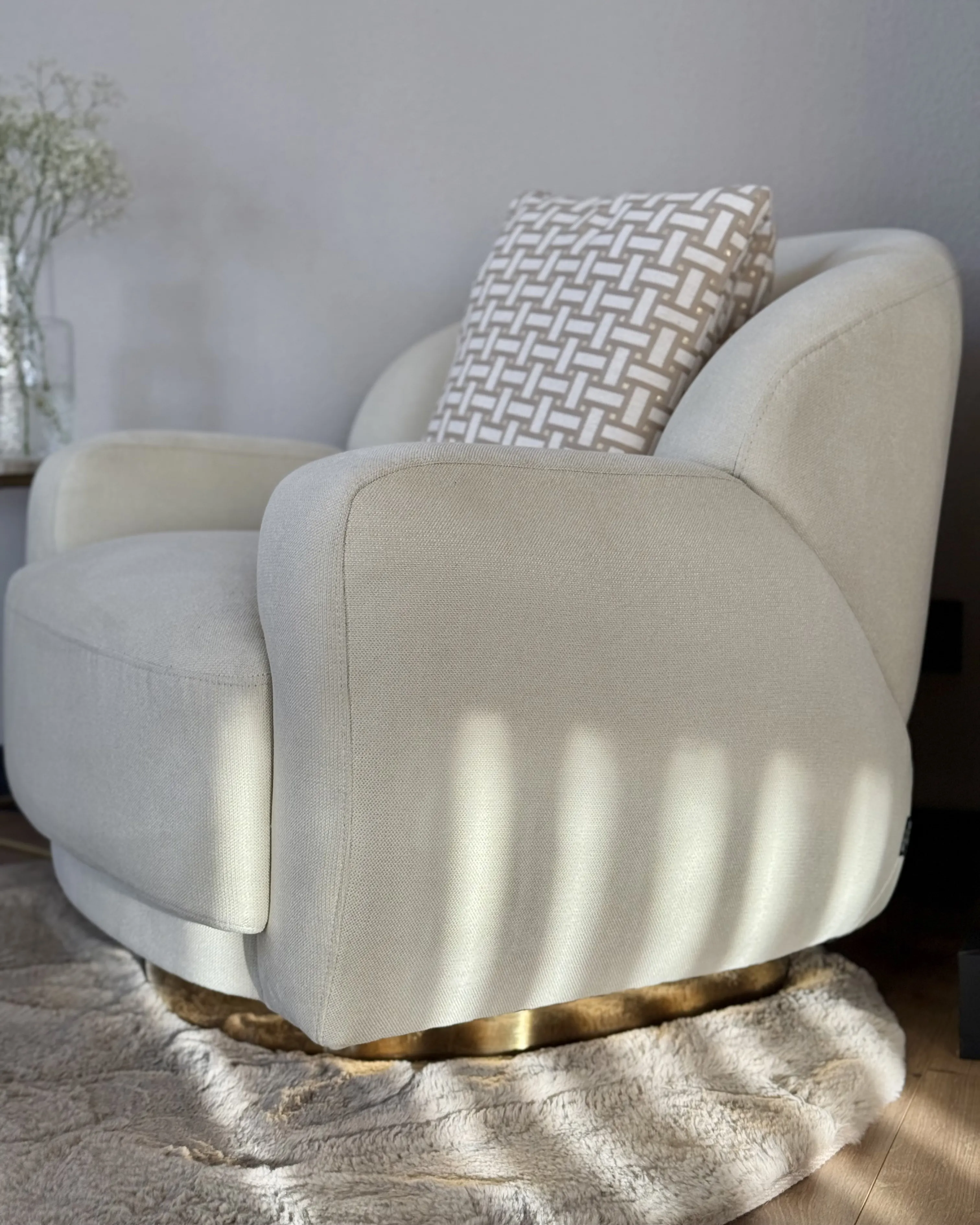Fauteuil LEJRE Stof Lichtbeige