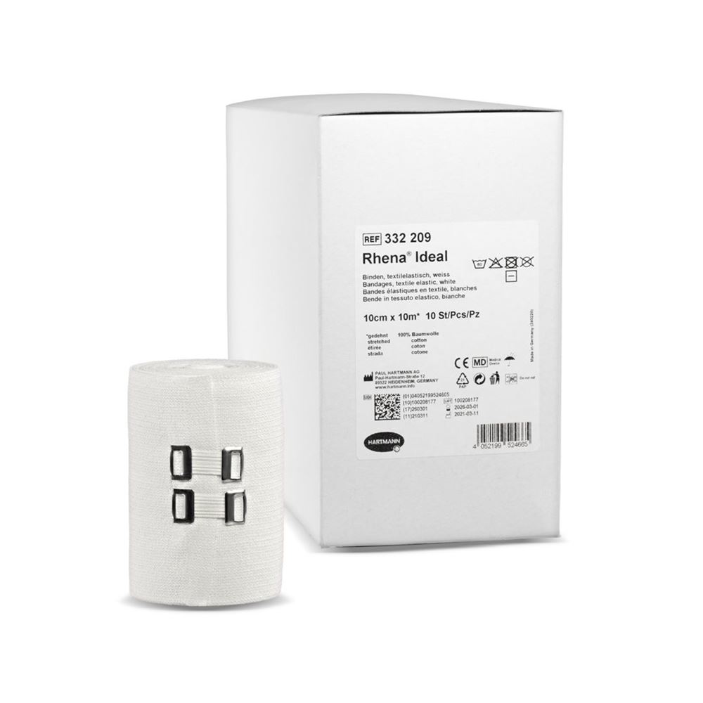 Rhena Ideal Elastische Binde 10cmx10m weiss 10 Stk