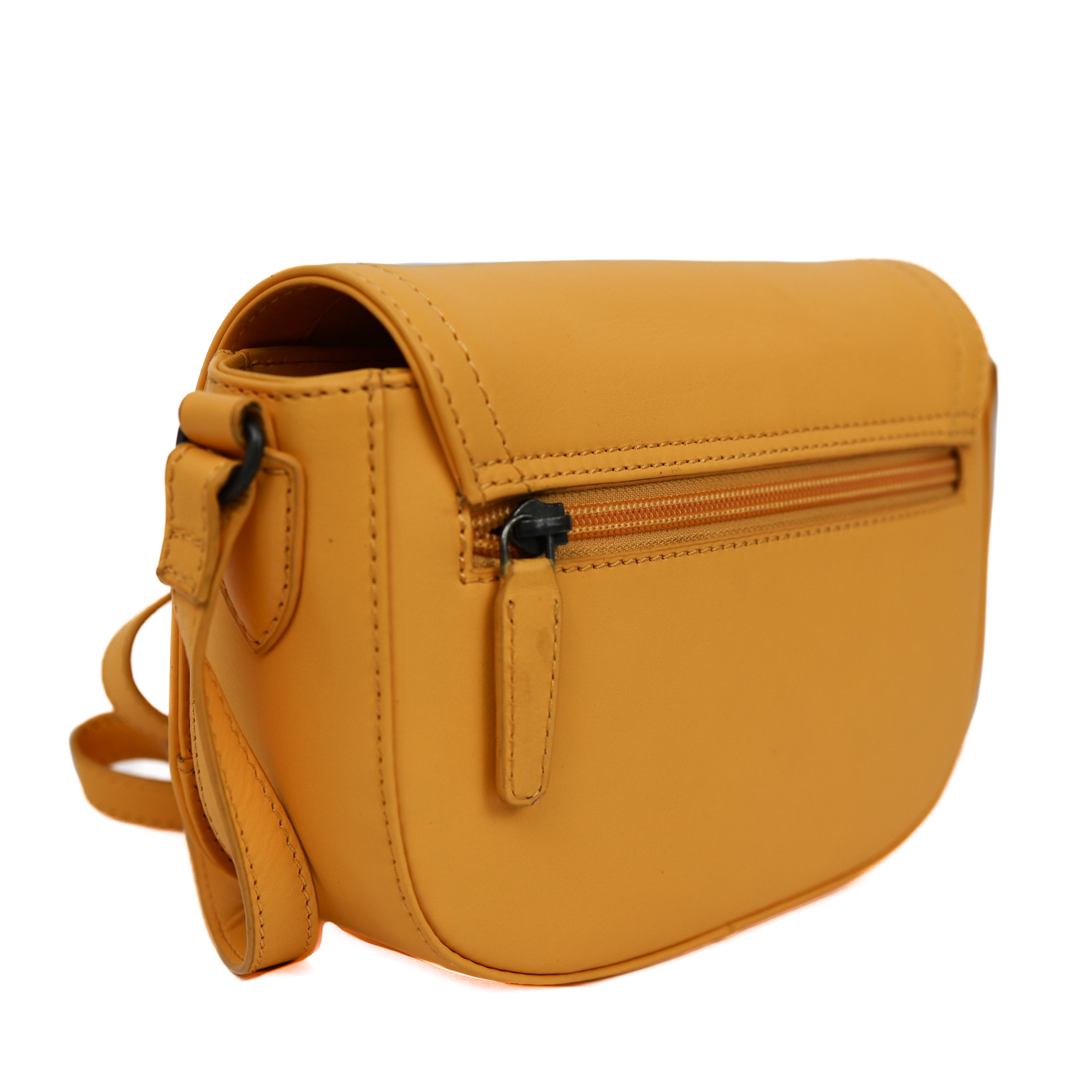 Schoudertasje met flap 'Anastasia' Yellow Yellow