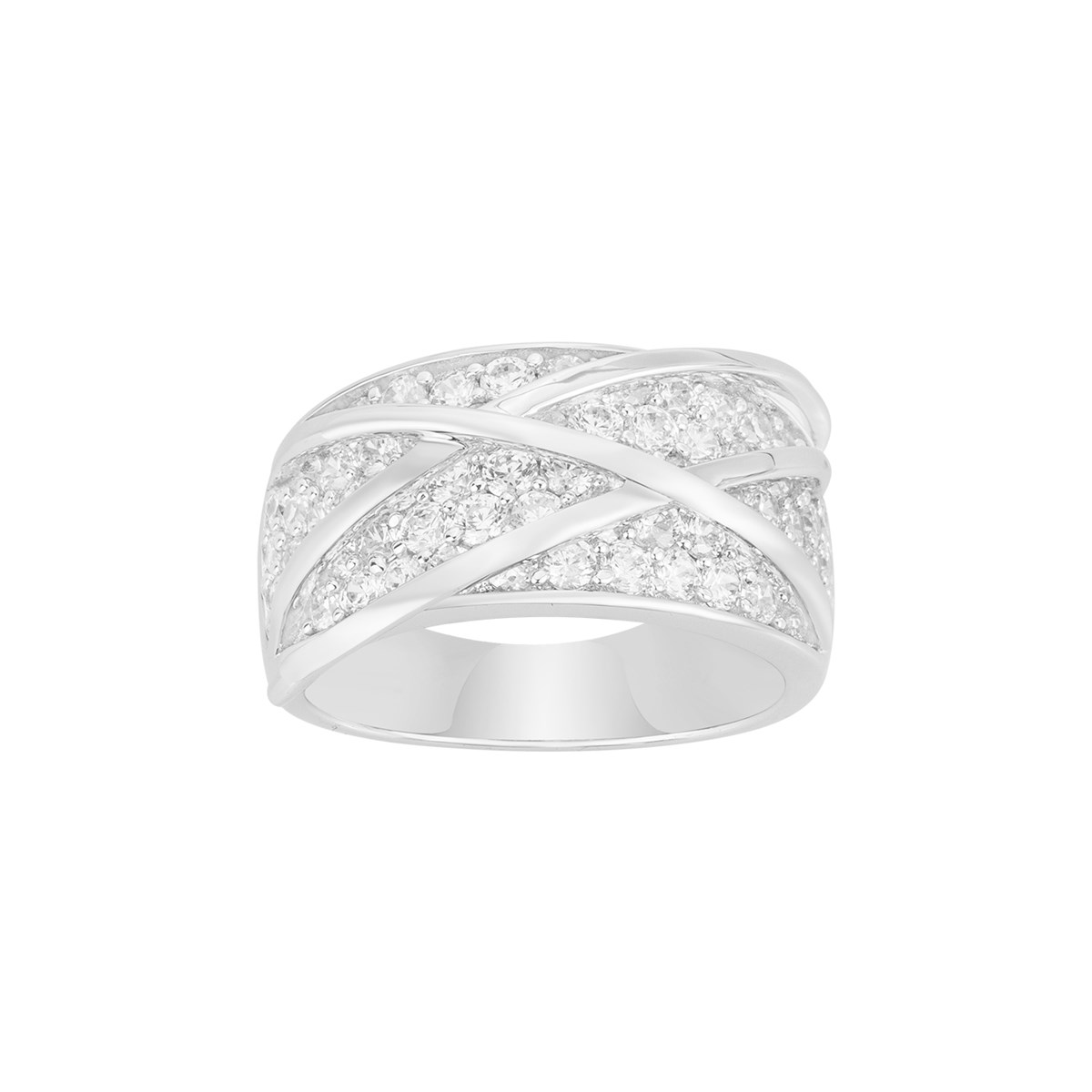 Bague en Argent avec oxyde de zirconium blanc