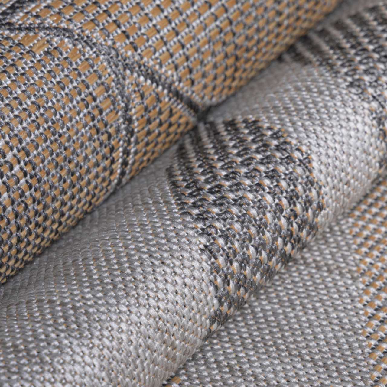 In Outdoor Teppich Beige, Vintage Design, Flachgewebe, Wetterfest