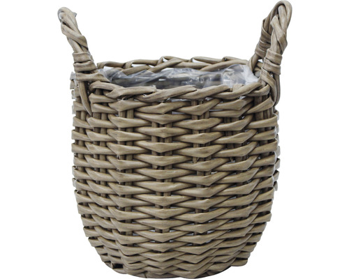 Lafiora polyrotan mand, Ø 27 cm, H 23 cm, bruin