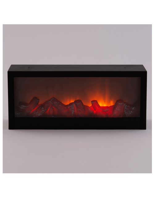 Anna's Collection Haard Met Ledverlichting - Kerstverlichting - 45x20x10 cm Zwart