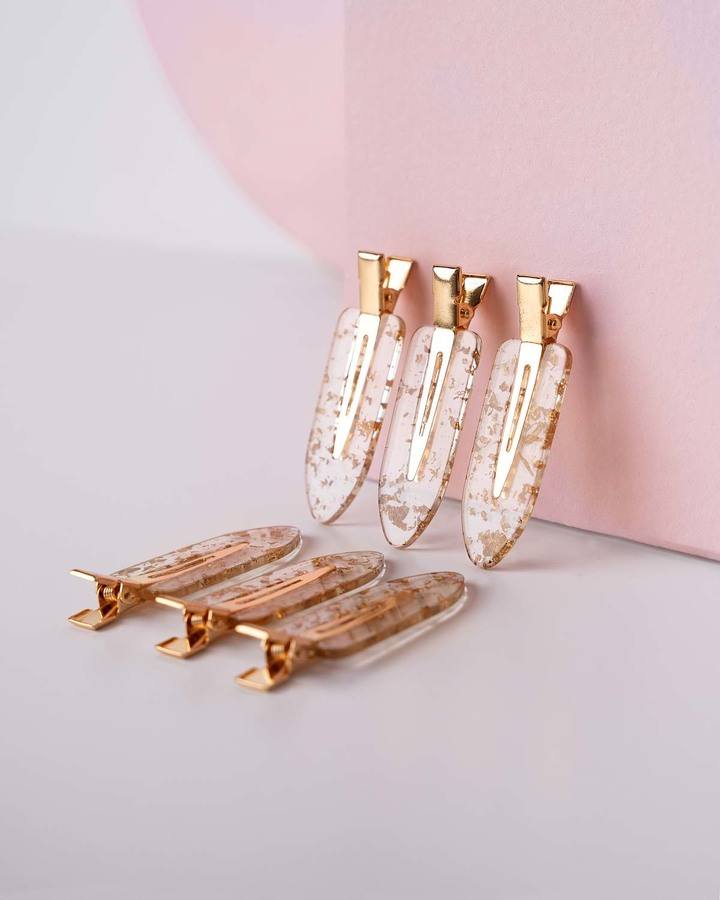 Brushworks Gold Flake No Crease Clips 6pcs