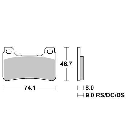 Plaquettes de freins SBS 809HS Sinter Métal Fritté avant
